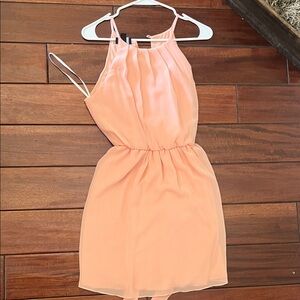 Iz Byer Peach Halter Mini Dress